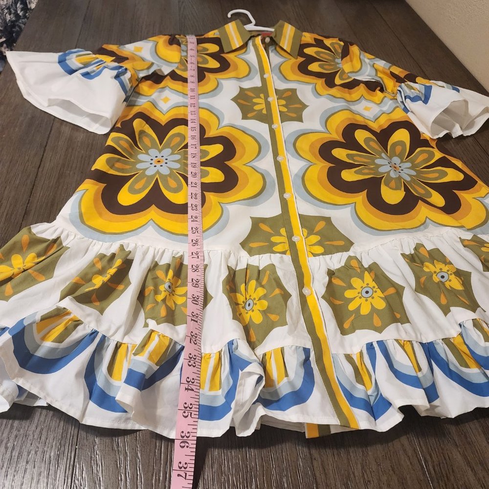 Double J Choux Dress Ciccio in Cotton Popeline NWT Dark Mustard Med - Picture 3 of 12